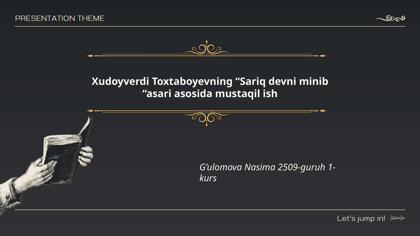 Sariq devni minib asari asosida mustaqil ish 1