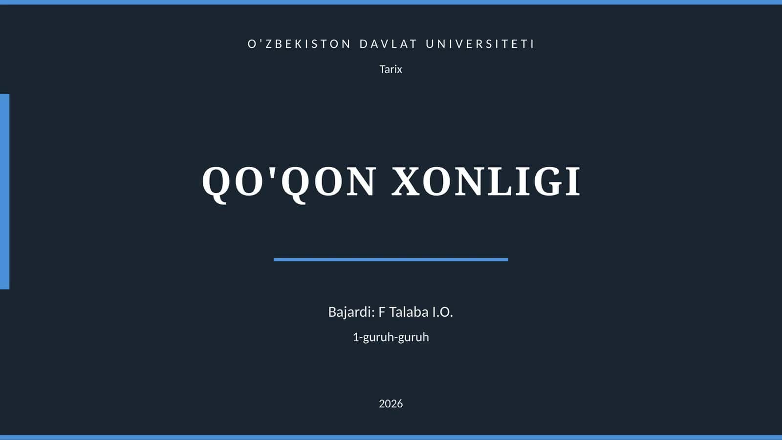 QO'QON XONLIGI 1