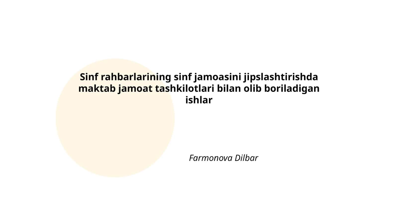 Sinf rahbarlarining sinf jamoasini jipslashtirishda maktab jamoat tashkilotlari bilan olib boriladigan ishlar 1