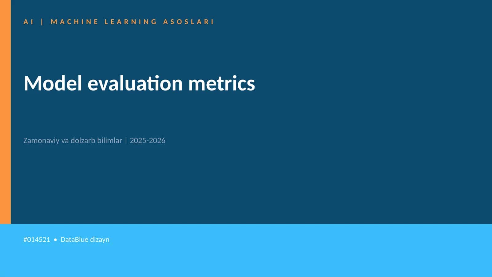 AI | MACHINE LEARNING ASOSLARI 1
