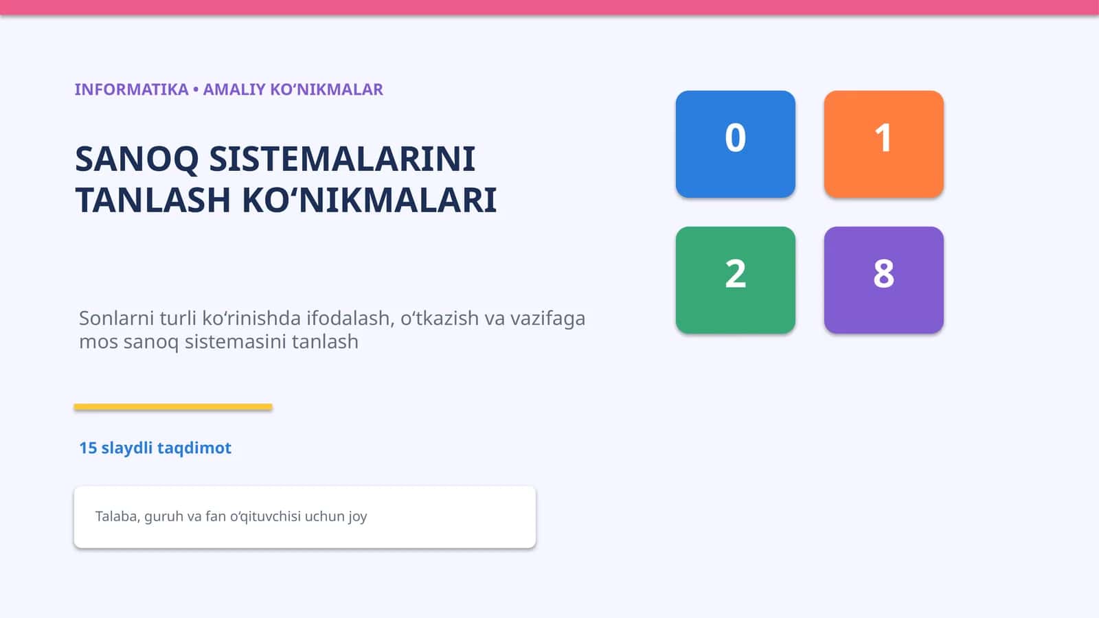 SANOQ SISTEMALARINI TANLASH KONIKMALARI 1