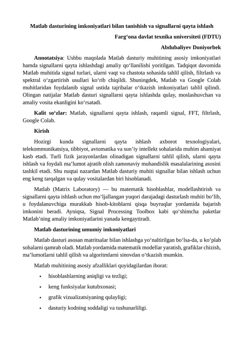 Matlab dasturi 1