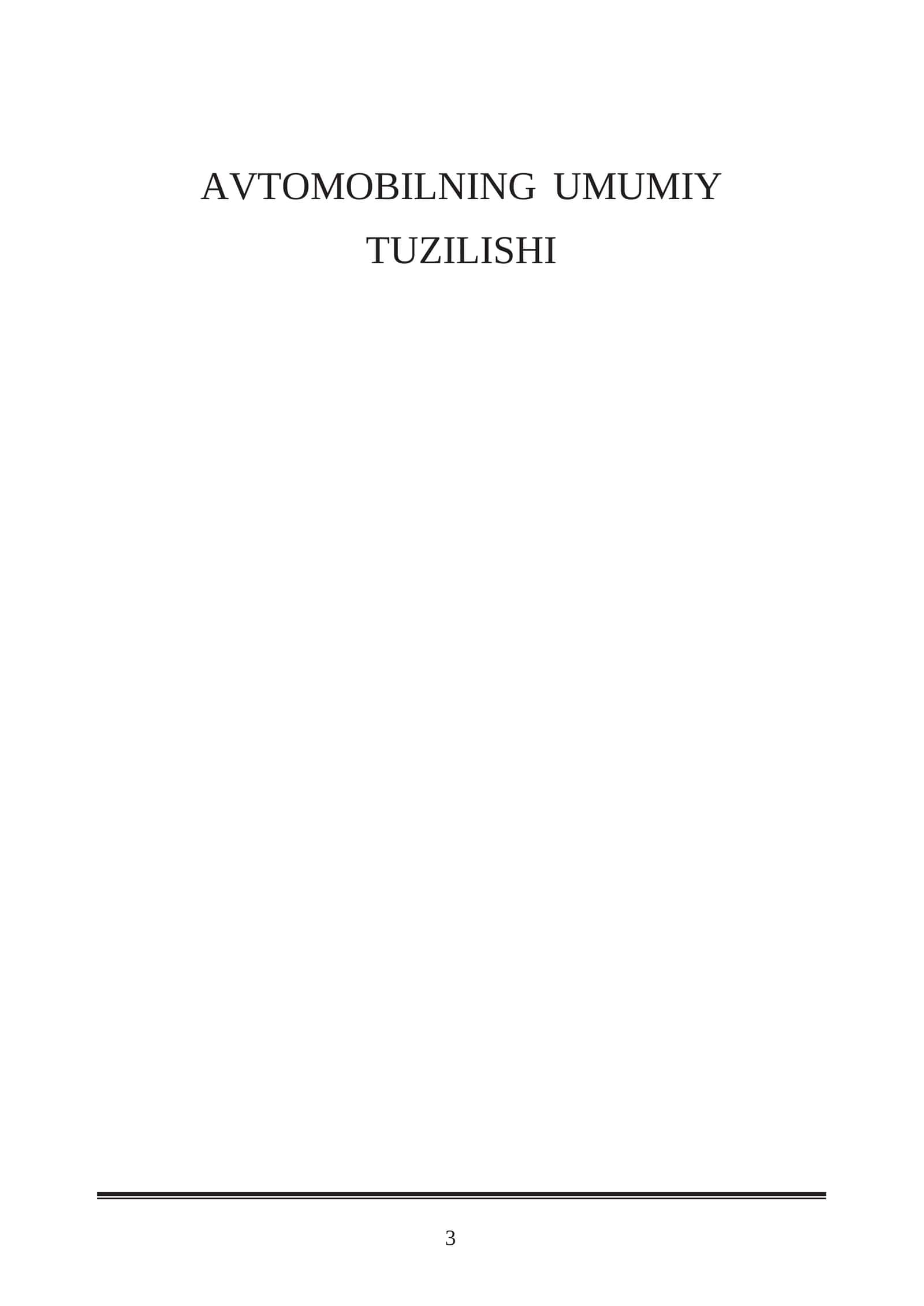 Avtomobilning umumiy tuzilishi 1