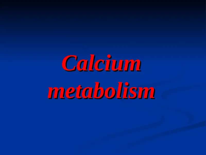 Calcium metabolism 1