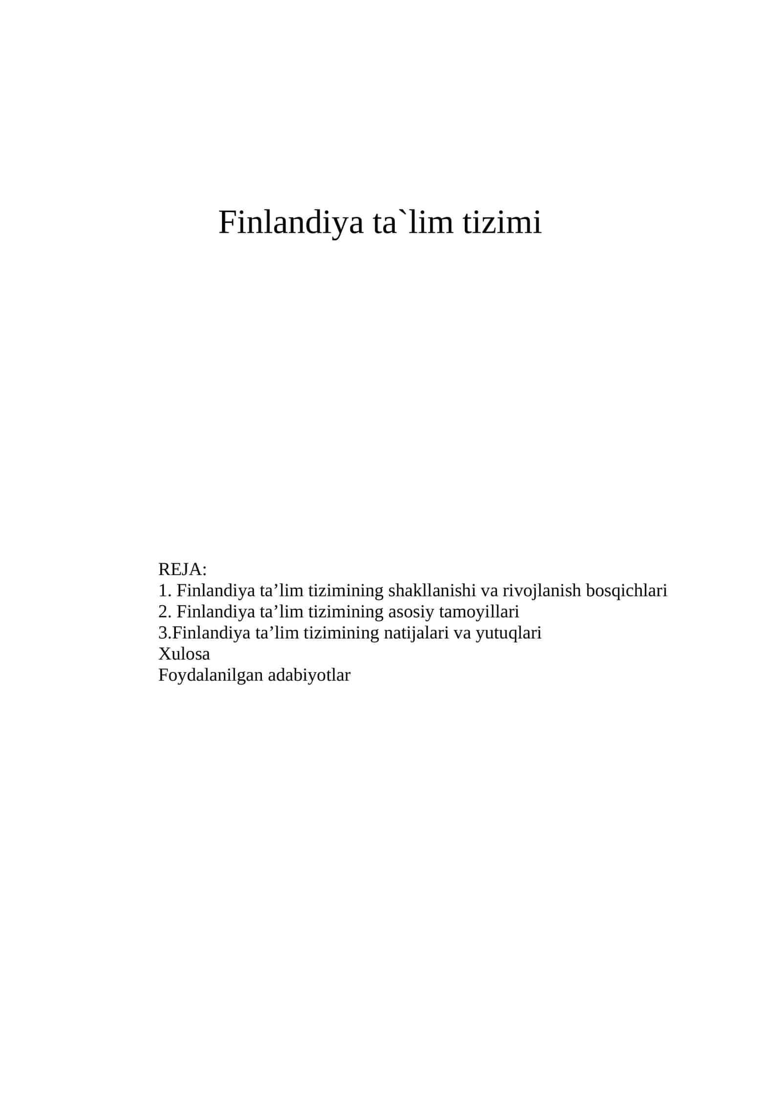 Finlandiya ta`lim tizimi 1