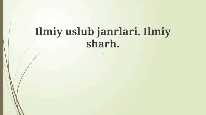 Ilmiy uslub janrlari 1
