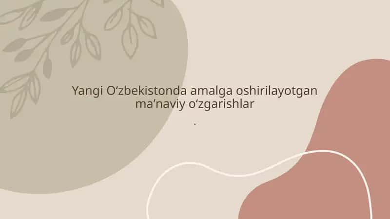 Maʼnaviy taraqqiyot 1