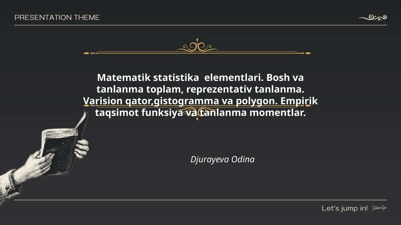 Matematik statistika elementlari 1