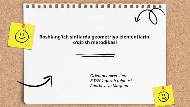 Boshlang'ich sinflarda geometriya elementlarini o'qitish metodikasi 1