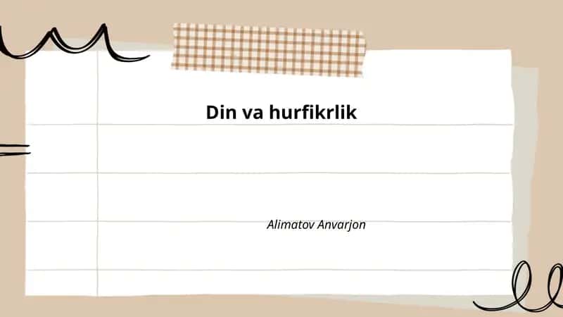 Din va hurfikrlik 1