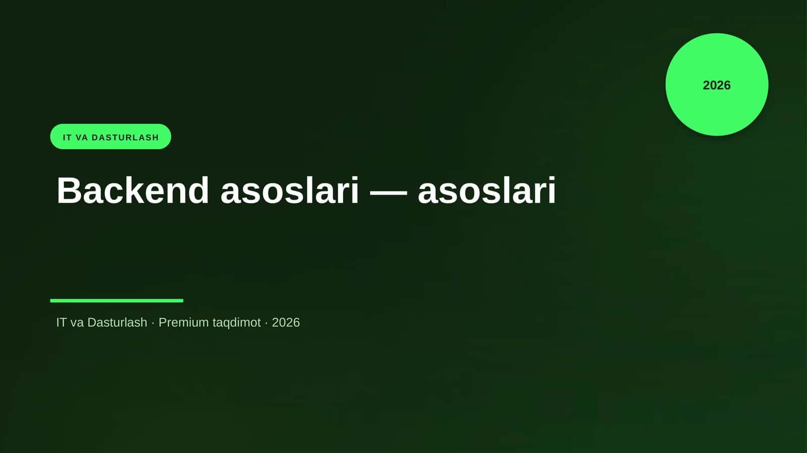 Backend asoslari — asoslari 1