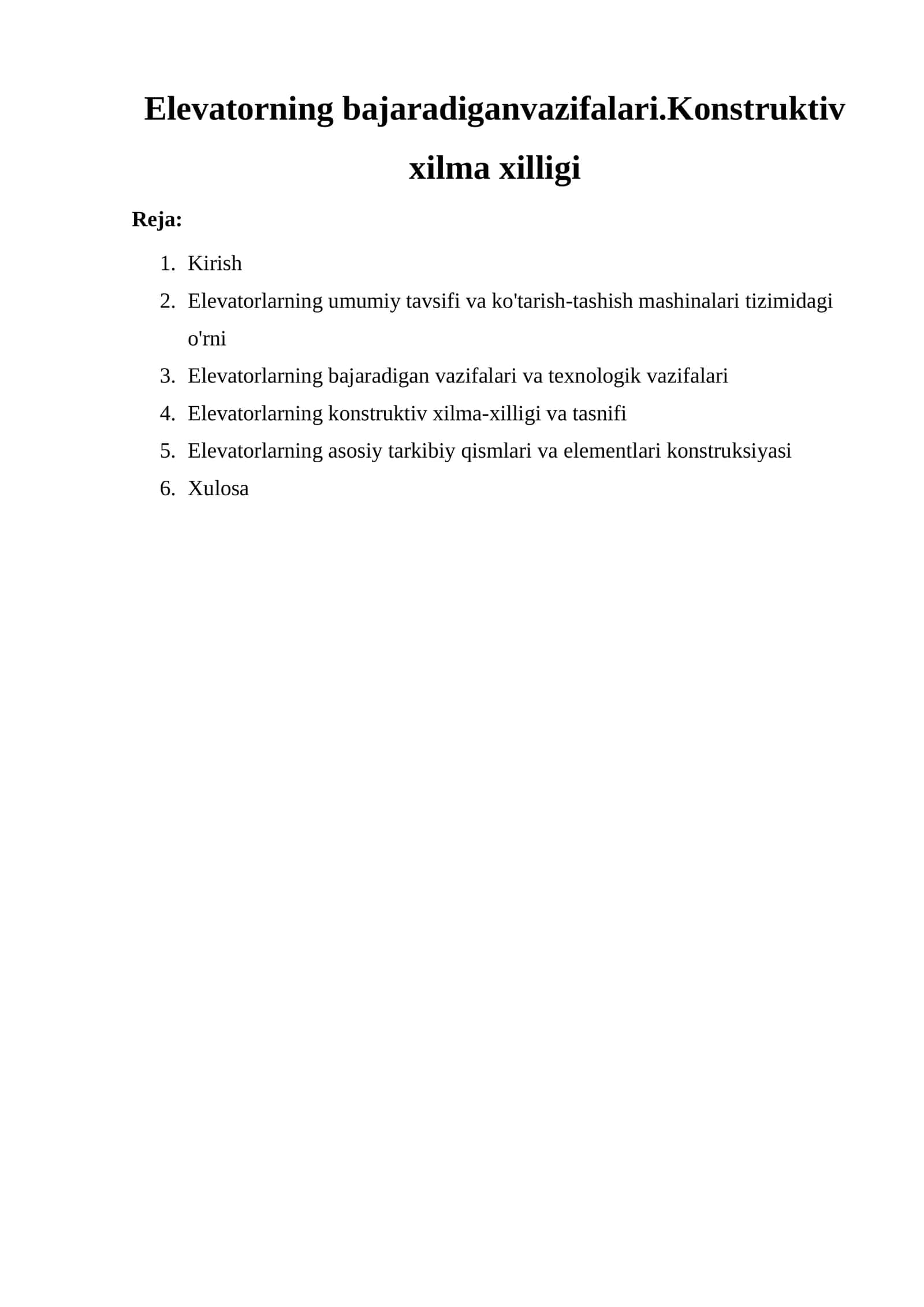 Elevatorning bajaradiganvazifalari 1
