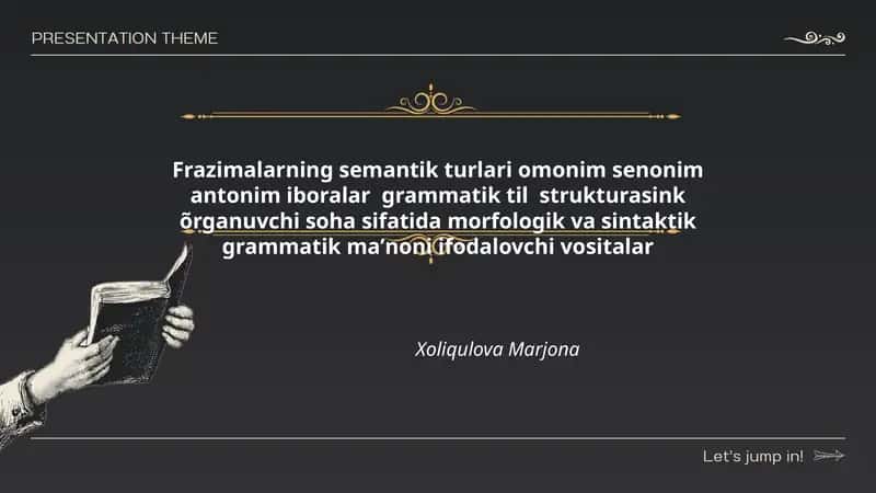 Frazimalarning semantik turlari 1