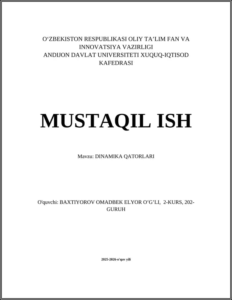 DINAMIKA QATORLARI 1