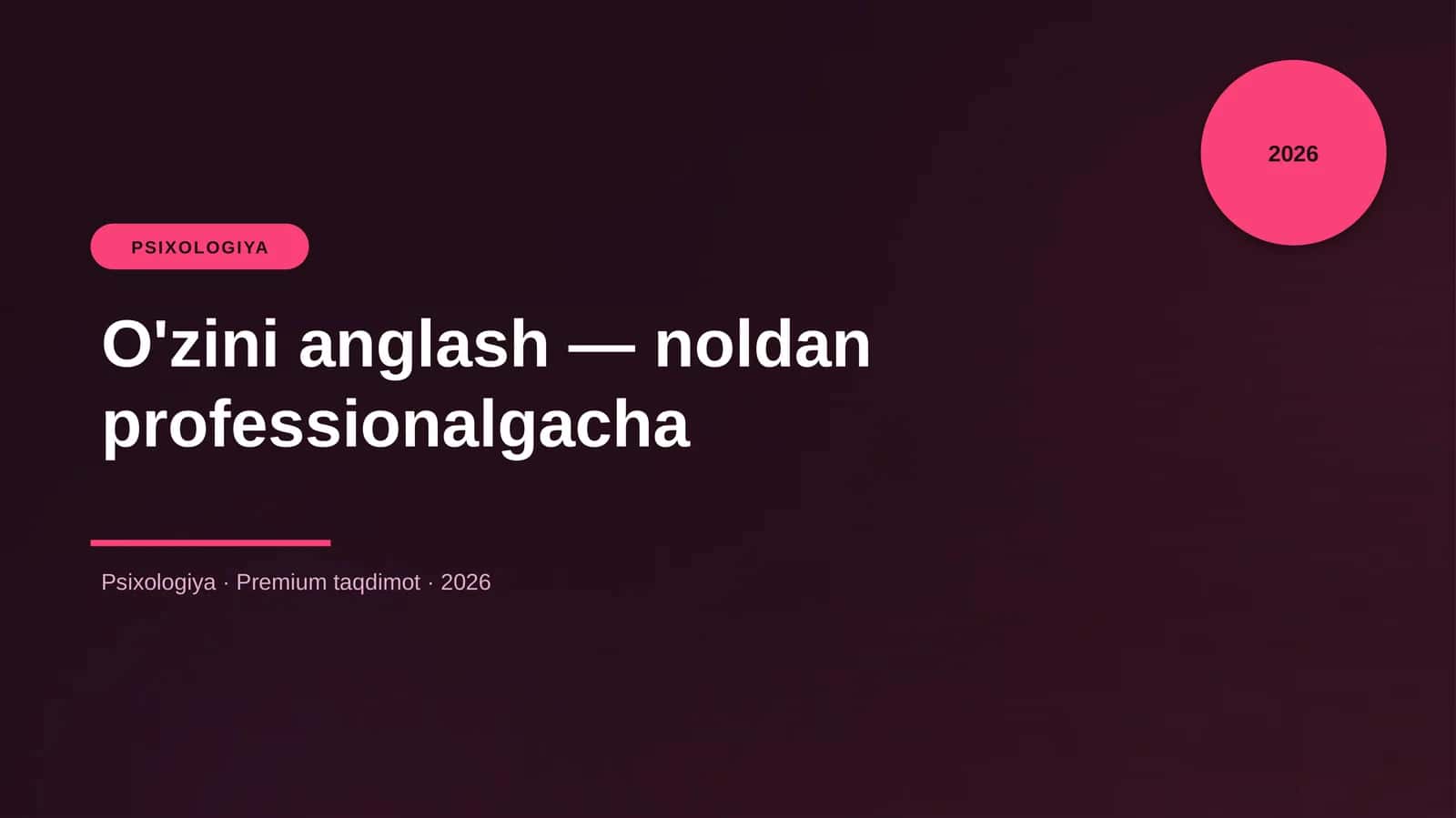 O'zini anglash — noldan professionalgacha 1