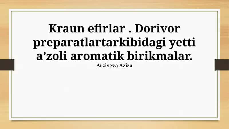 Kraun efirlar 1