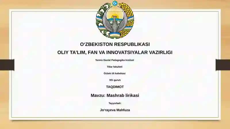 Mashrab lirikasi