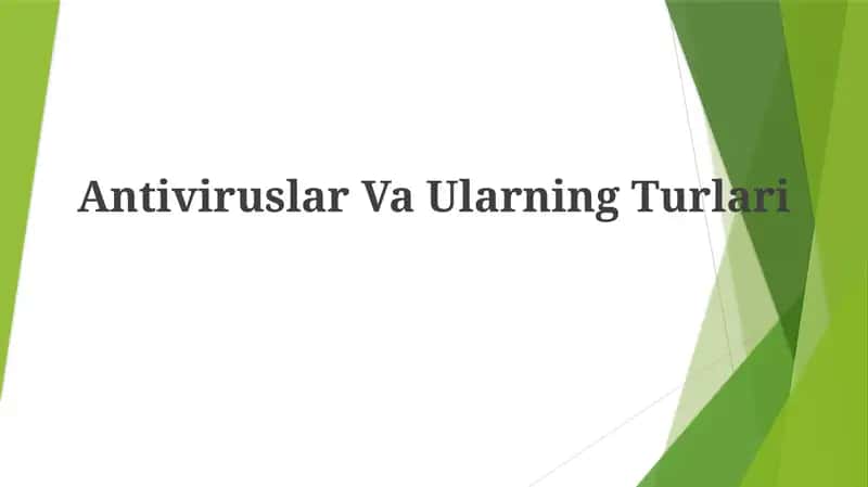Antiviruslar VaUlarningTurlari 1
