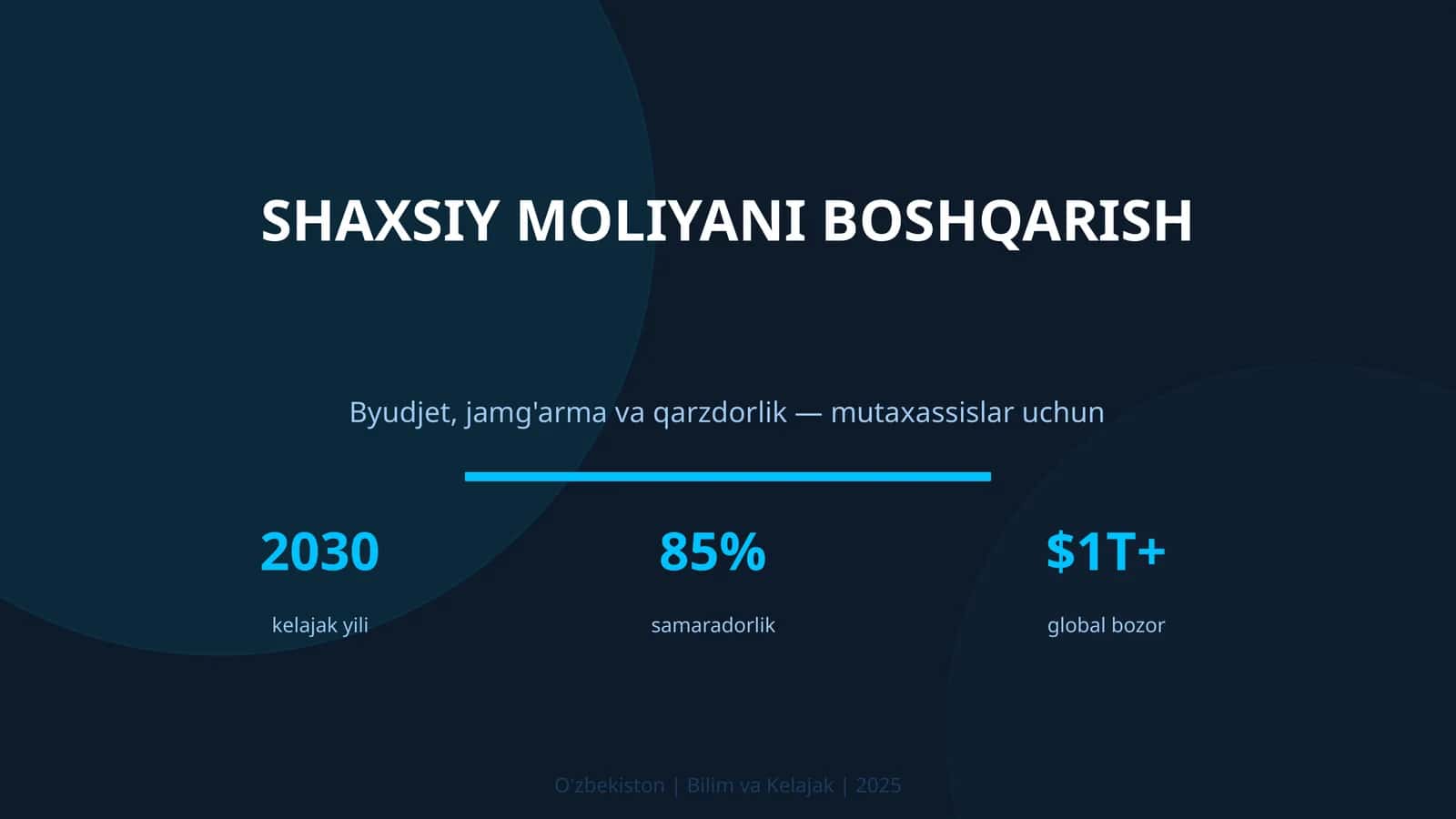 Shaxsiy moliyani boshqarish 1
