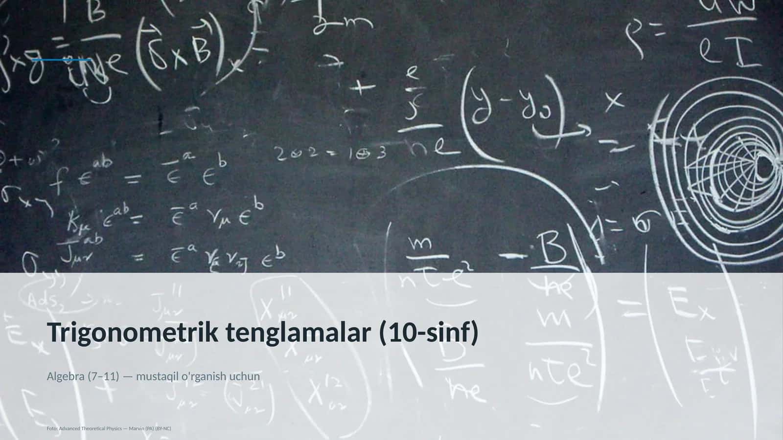 Trigonometrik tenglamalar (10-sinf) 1
