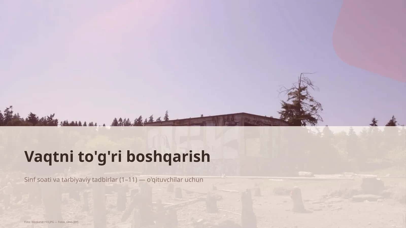 Vaqtni to'g'ri boshqarish 1