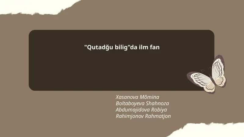 "Qutadğu bilig"da ilm fan 1