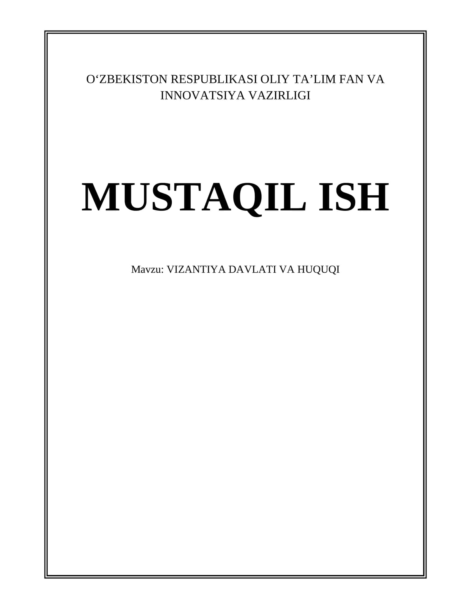 VIZANTIYA DAVLATI VA HUQUQI 1
