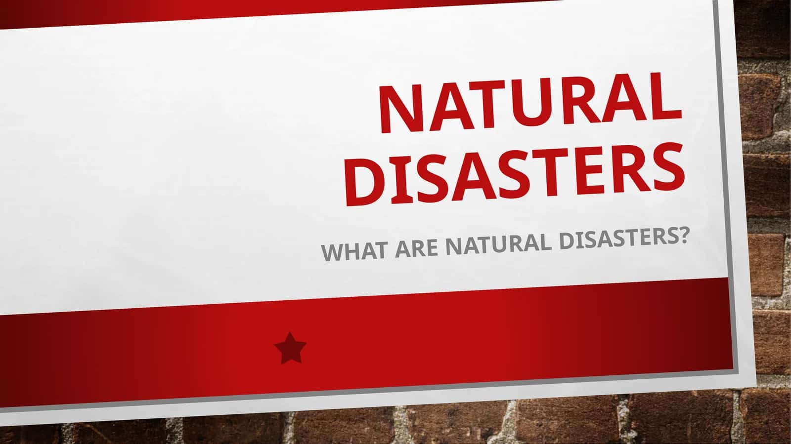 Natural Disasters 1