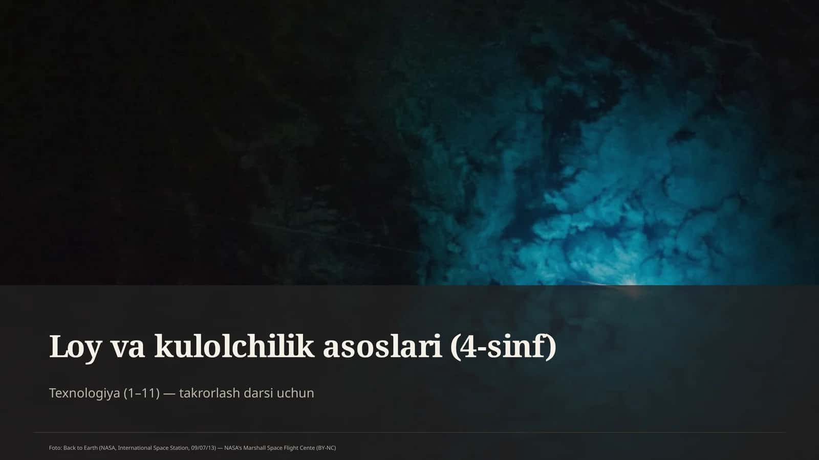 Loy va kulolchilik asoslari (4-sinf) 1