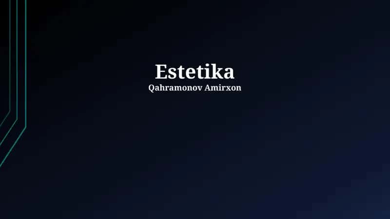 Estetika 1