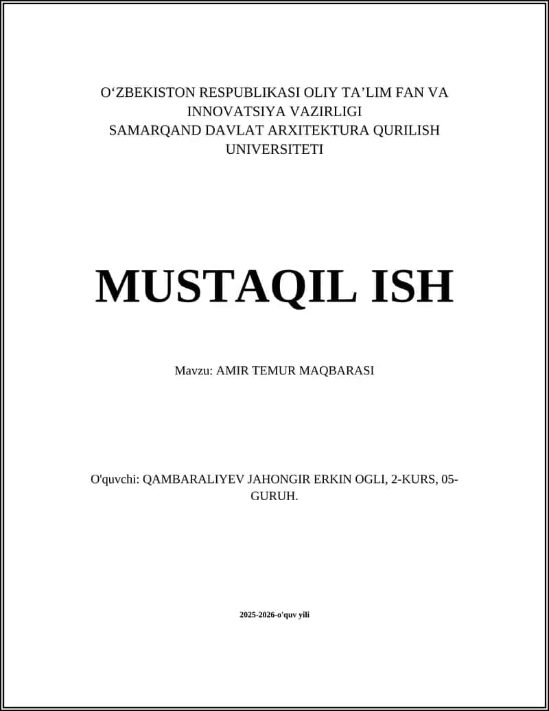 AMIR TEMUR MAQBARASI 1