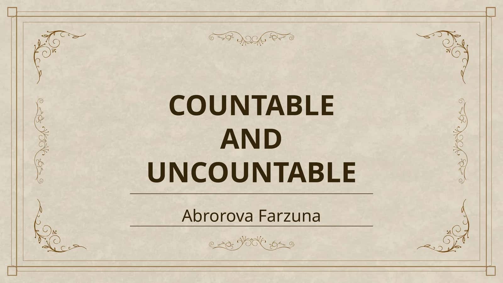 COUNTABLE AND UNCOUNTABLE 1
