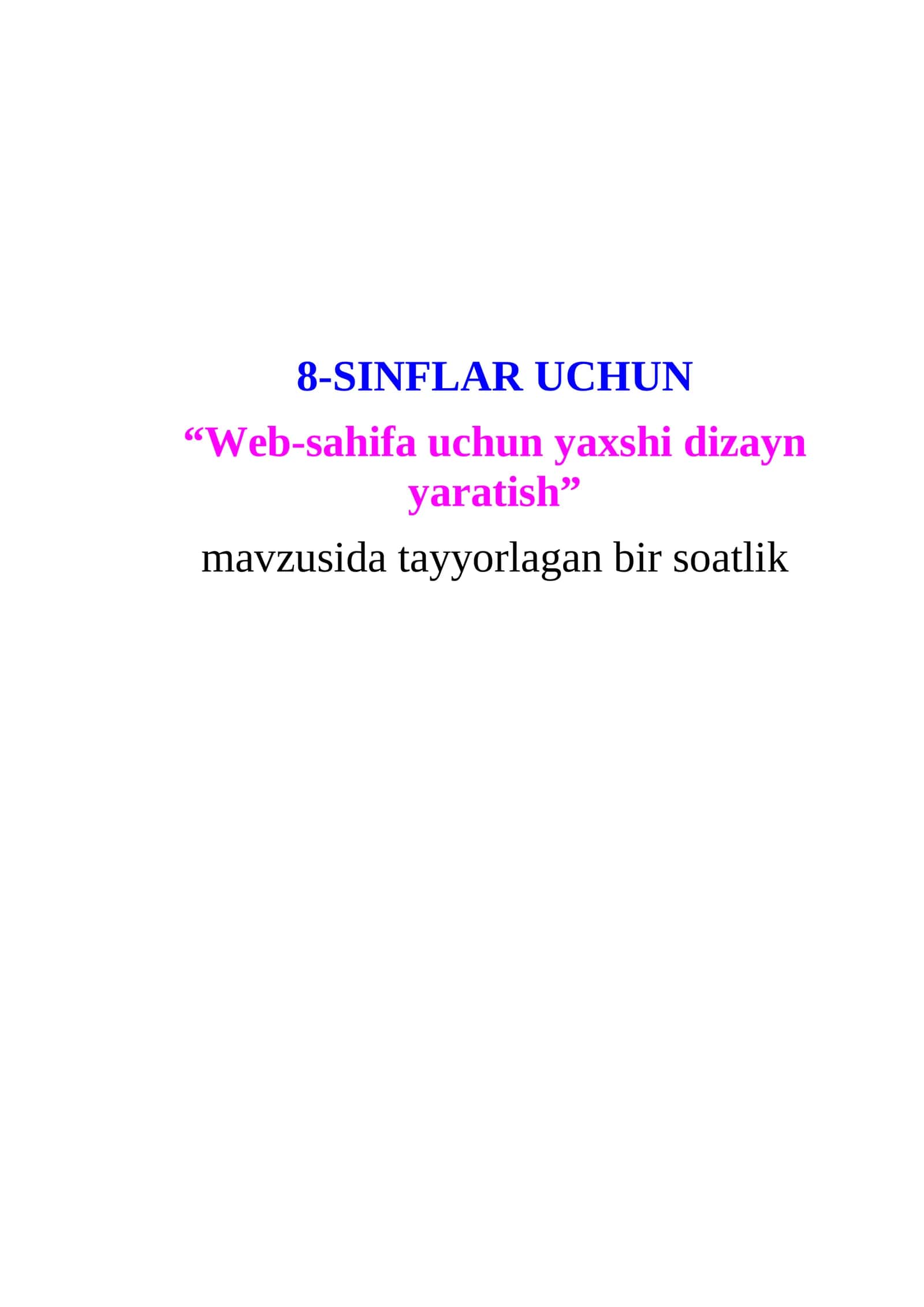 Web-sahifa uchun yaxshi dizayn yaratish 1