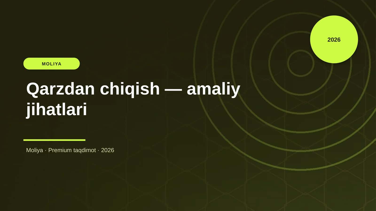 Qarzdan chiqish — amaliy jihatlari 1