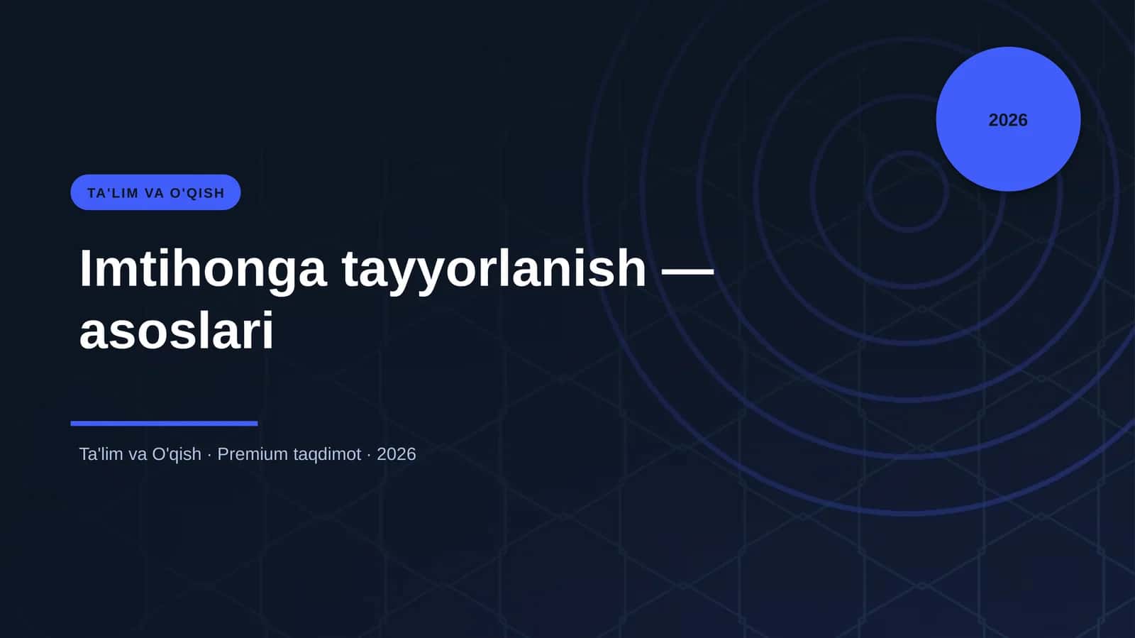 Imtihonga tayyorlanish — asoslari 1