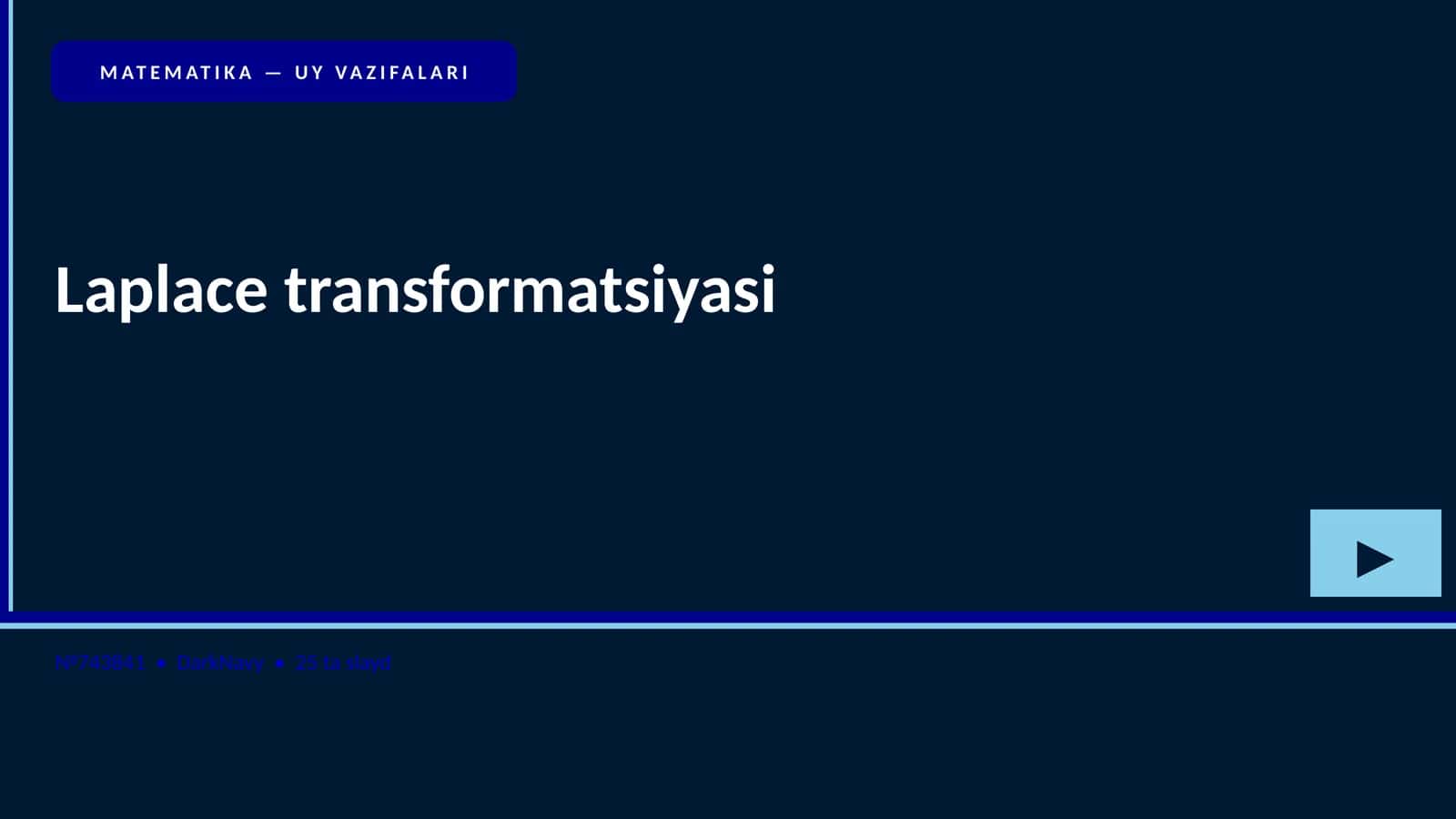 MATEMATIKA — UY VAZIFALARI 1