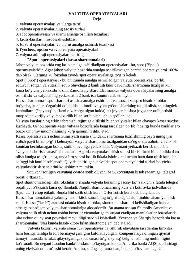 Valyuta operatsiyalari