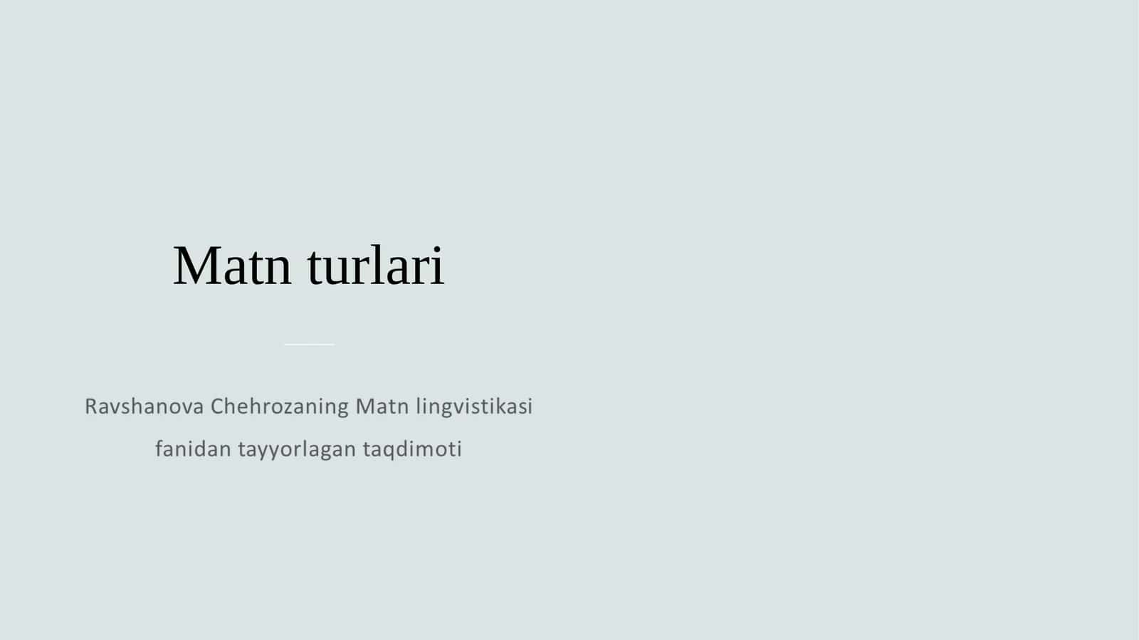 Matn turlari 1