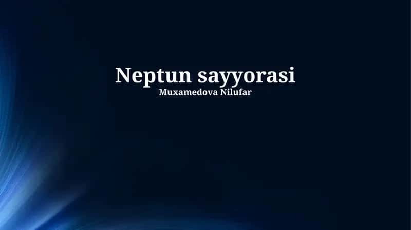 Neptun sayyorasi 1