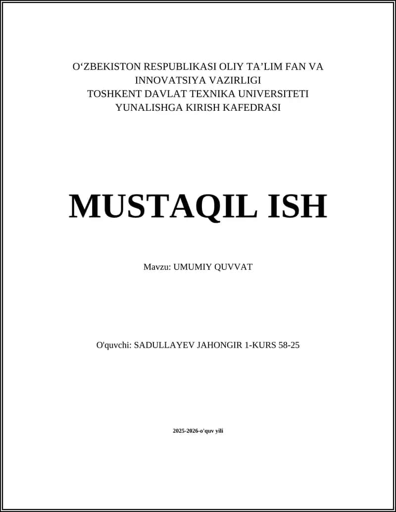UMUMIY QUVVAT 1