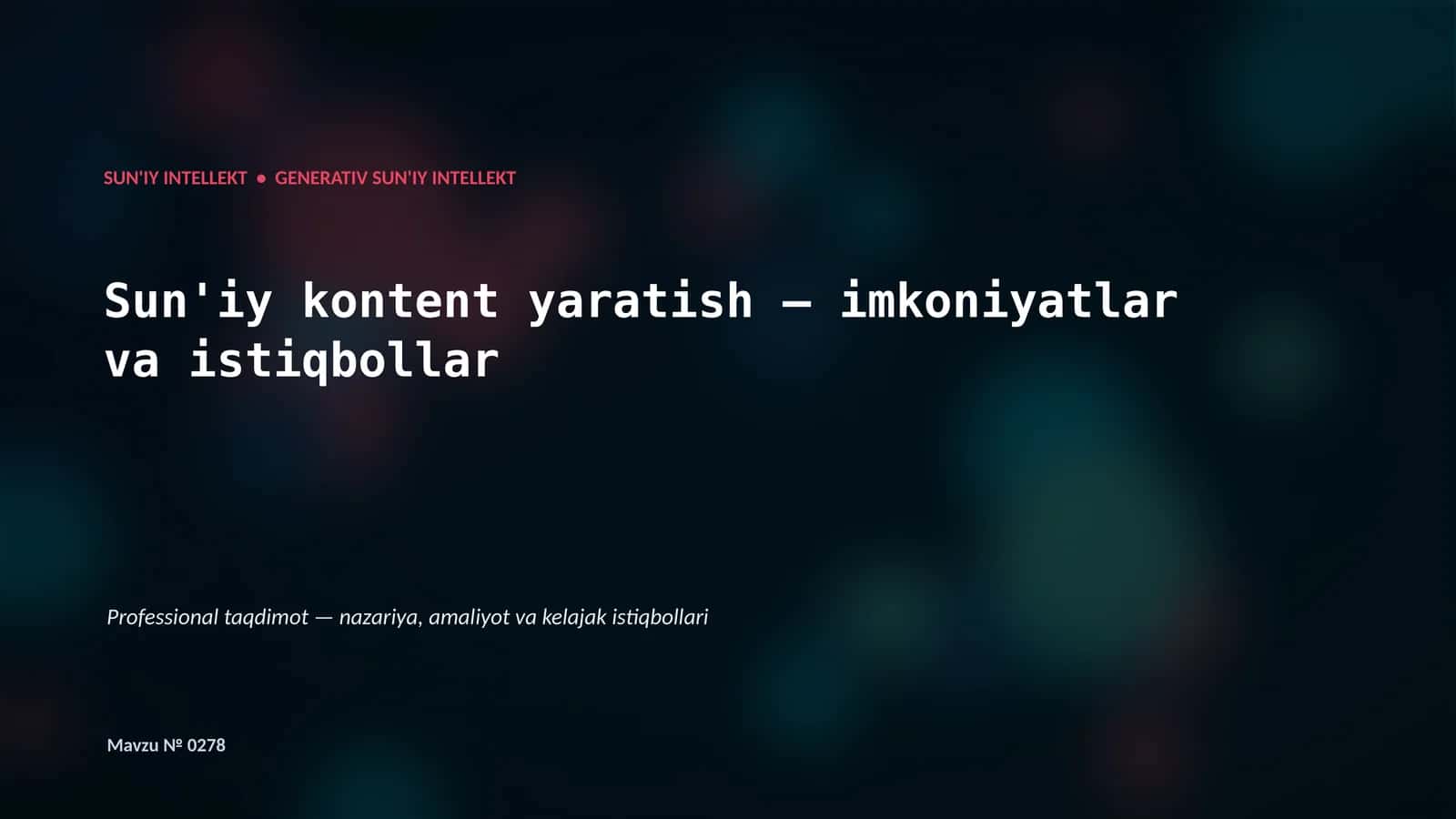 Generativ AI 1
