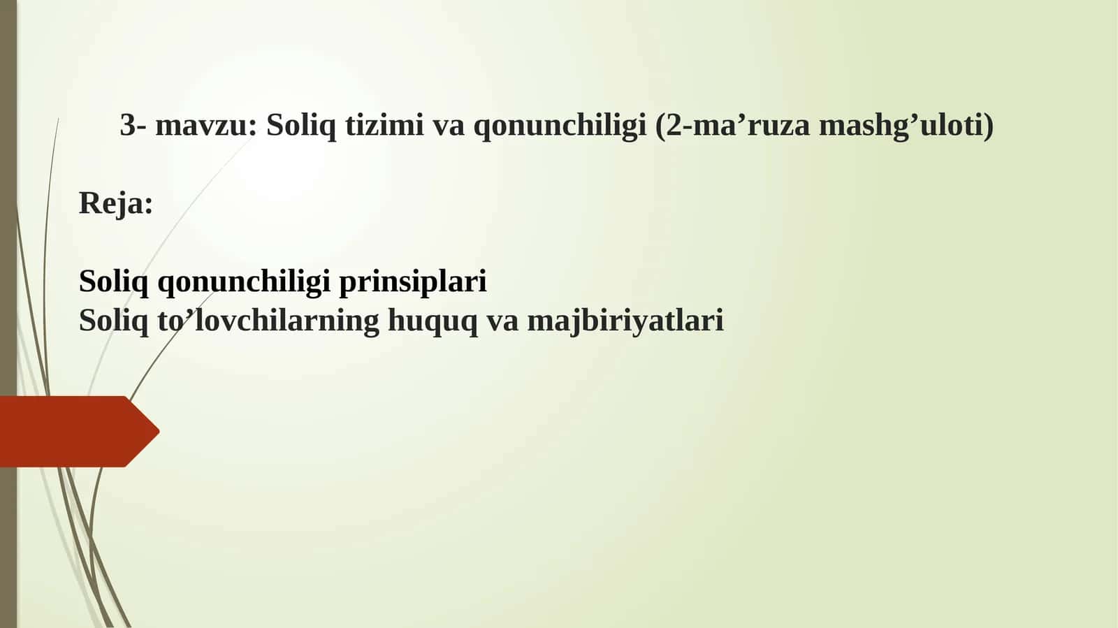 Soliq qonunchiligi prinsiplari 1