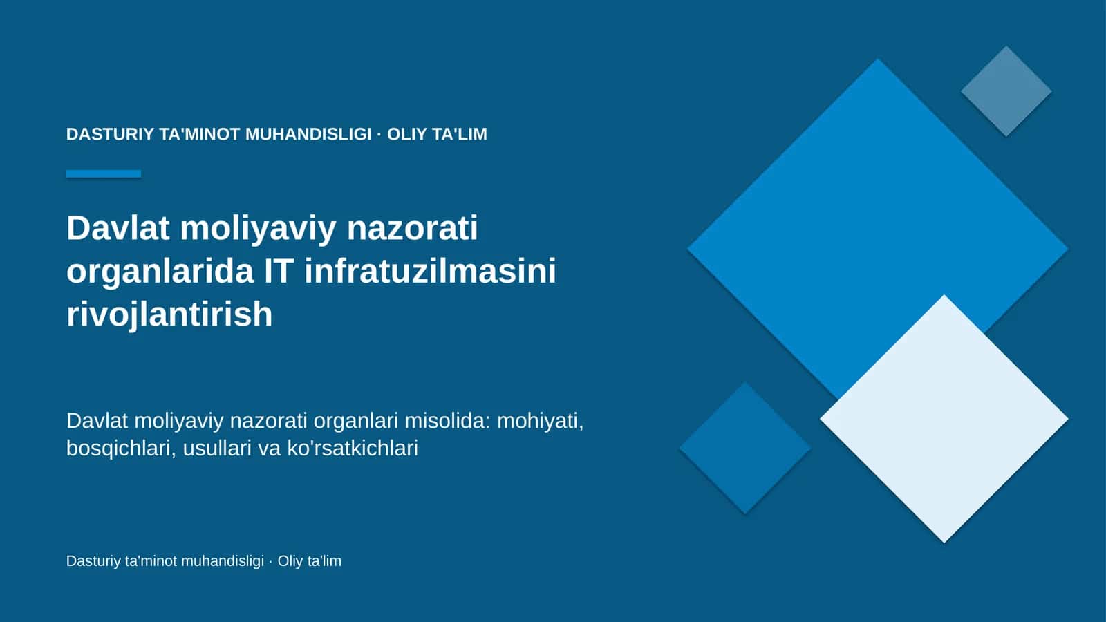 DASTURIY TA'MINOT MUHANDISLIGI 1