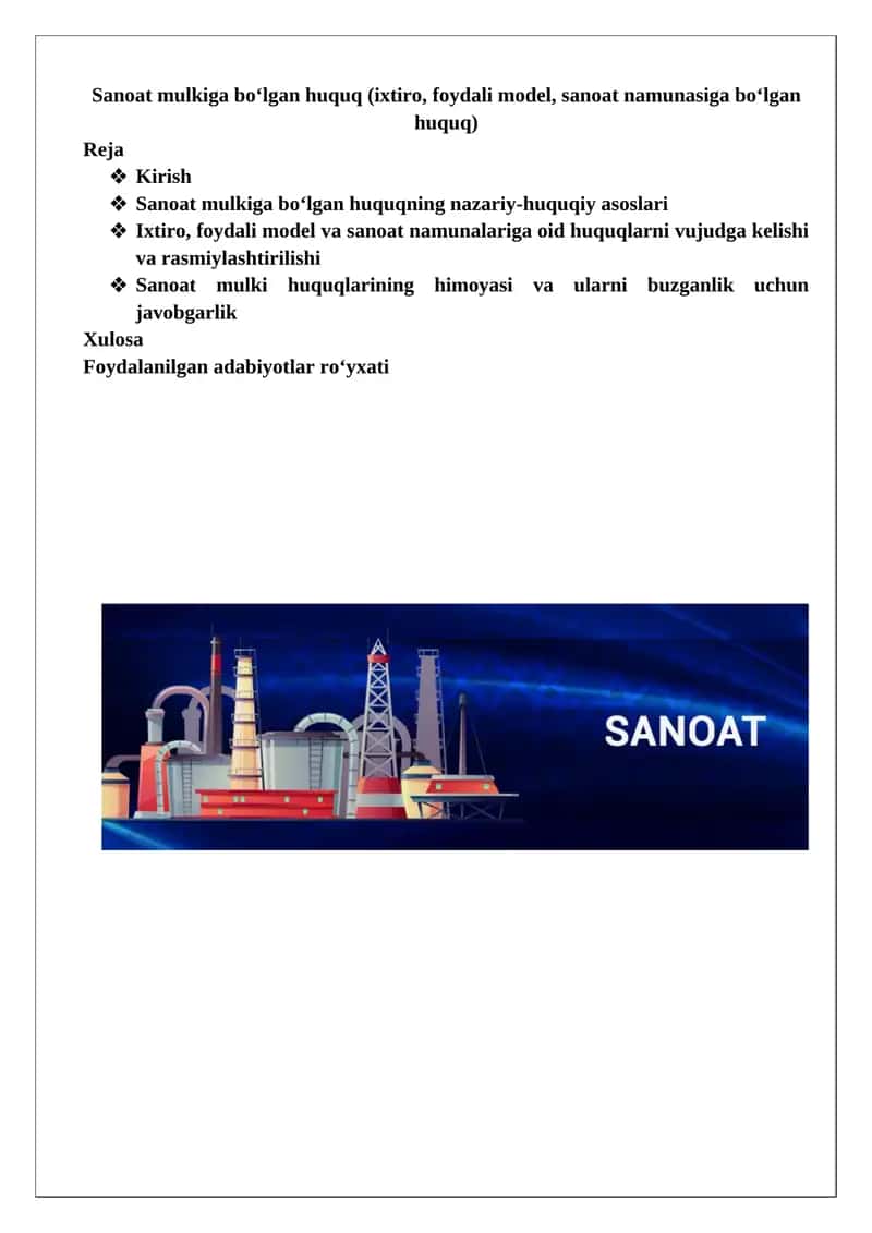 Sanoat mulki huquqlari 1
