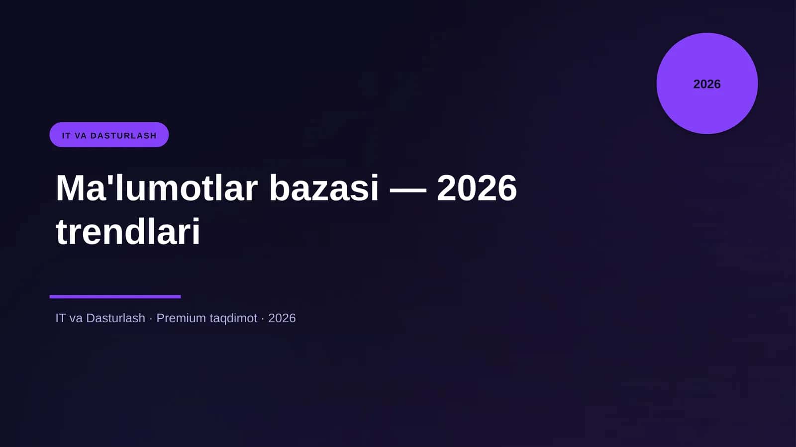 Ma'lumotlar bazasi - 2026 trendlari 1