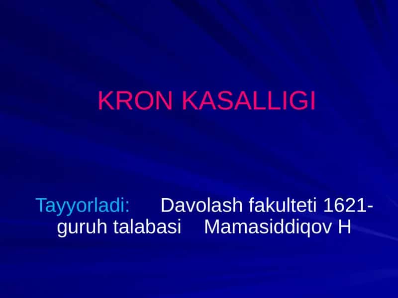Kron kasalligi 1