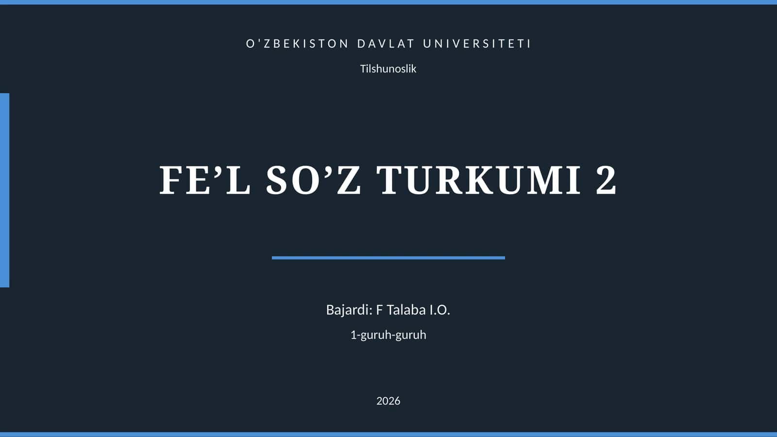 FE’L SO’Z TURKUMI 1