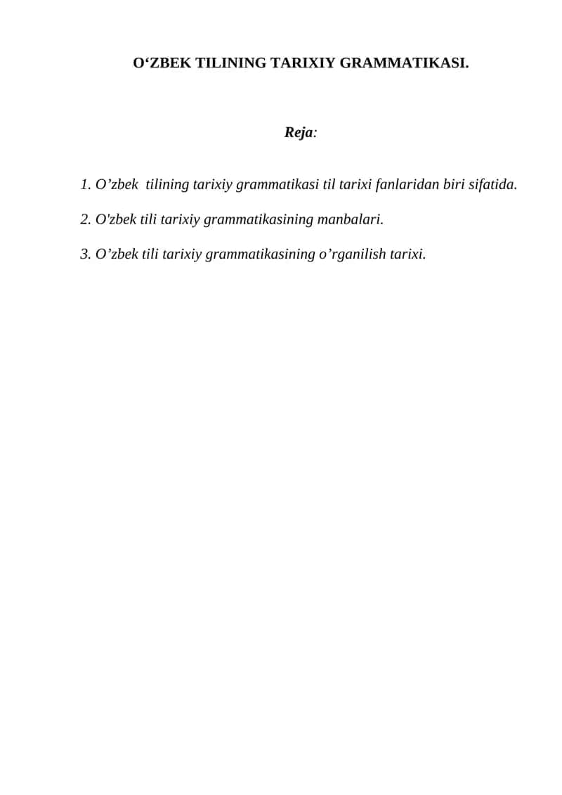 OʻZBEK TILINING TARIXIY GRAMMATIKASI 1