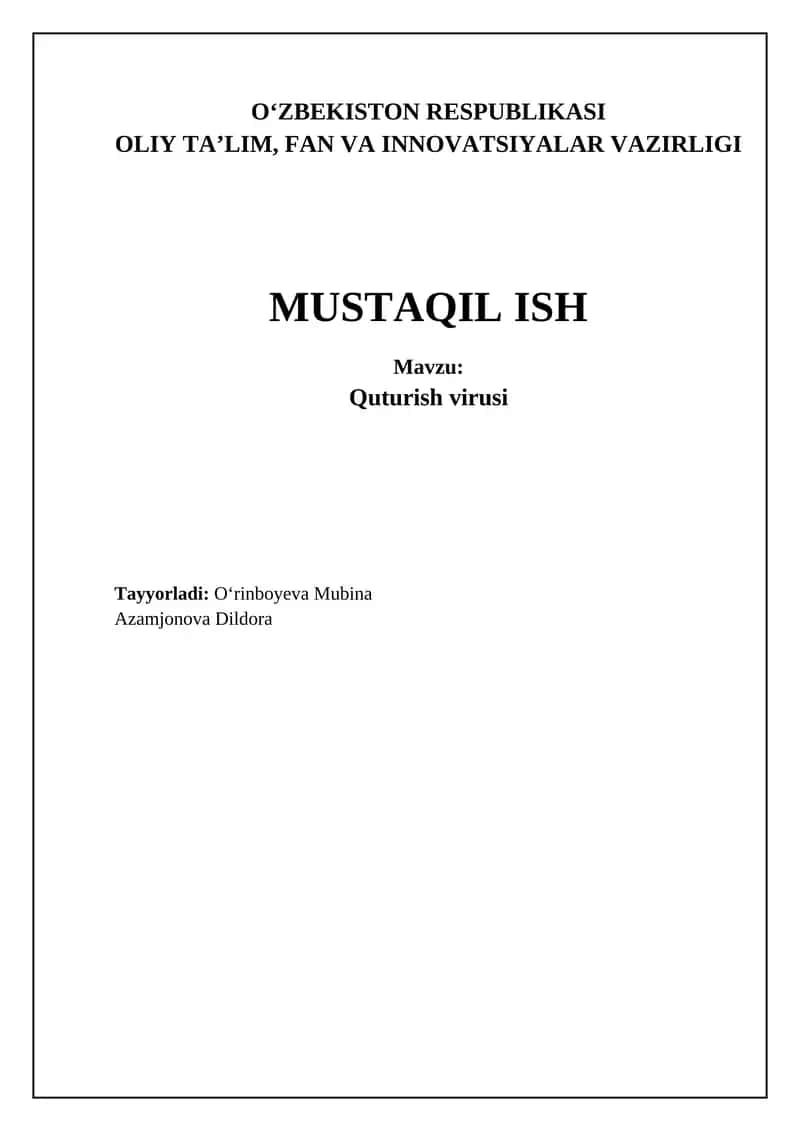 Quturish virusi 1