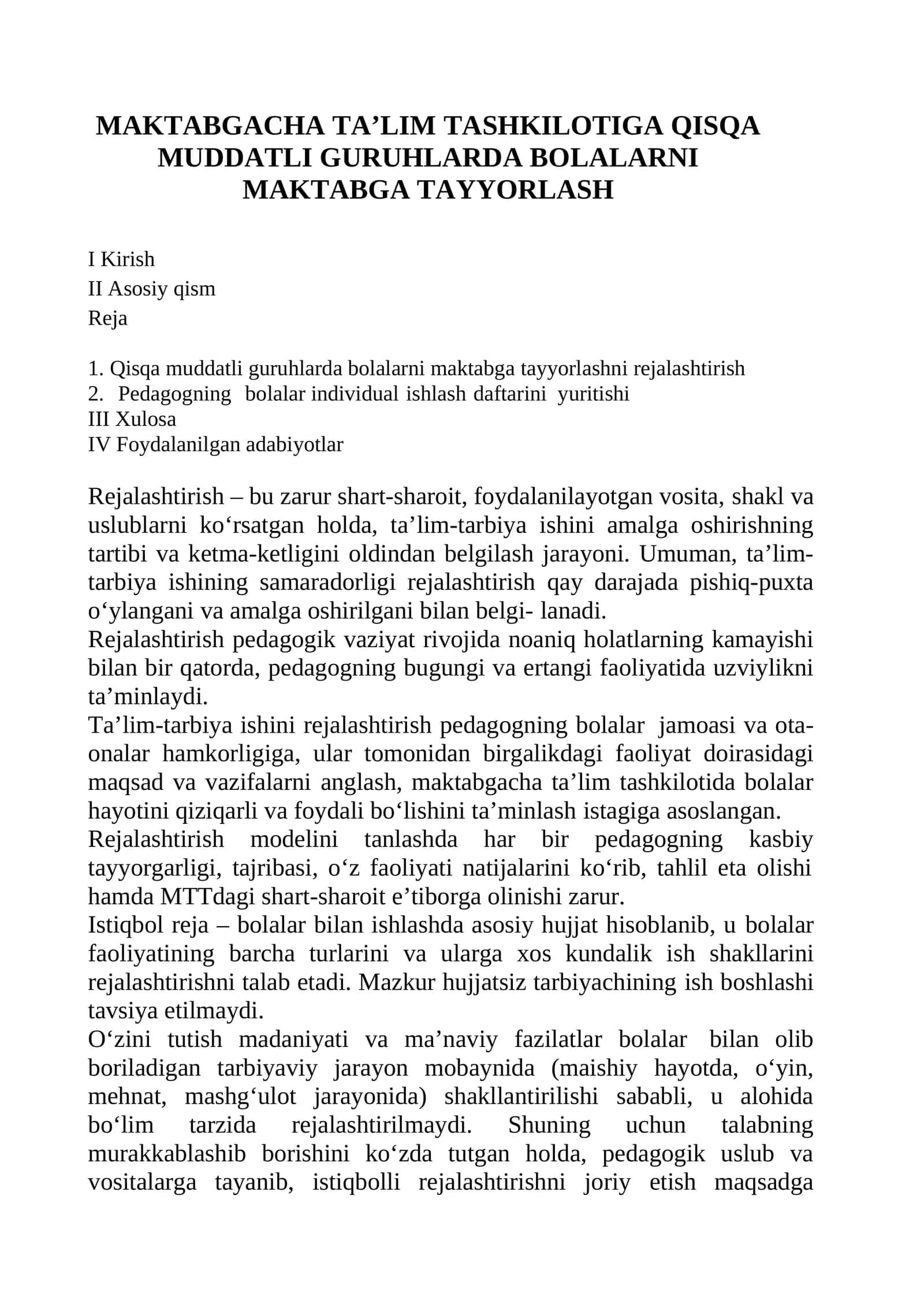 Bolalarni maktabga tayyorlash 1